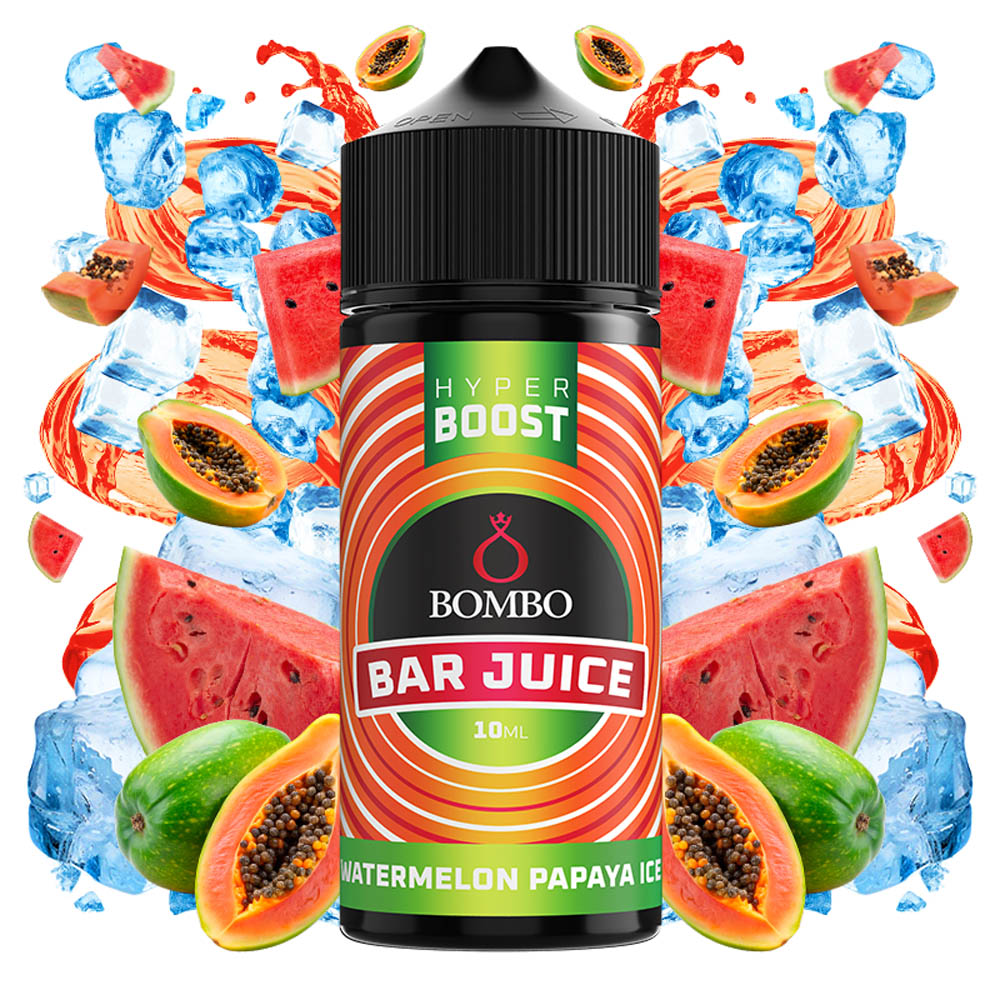 Bombo_Bar_Juice_Watermelon_Papaya_Ice_Hyper_Boost_10ml_with_ingredients